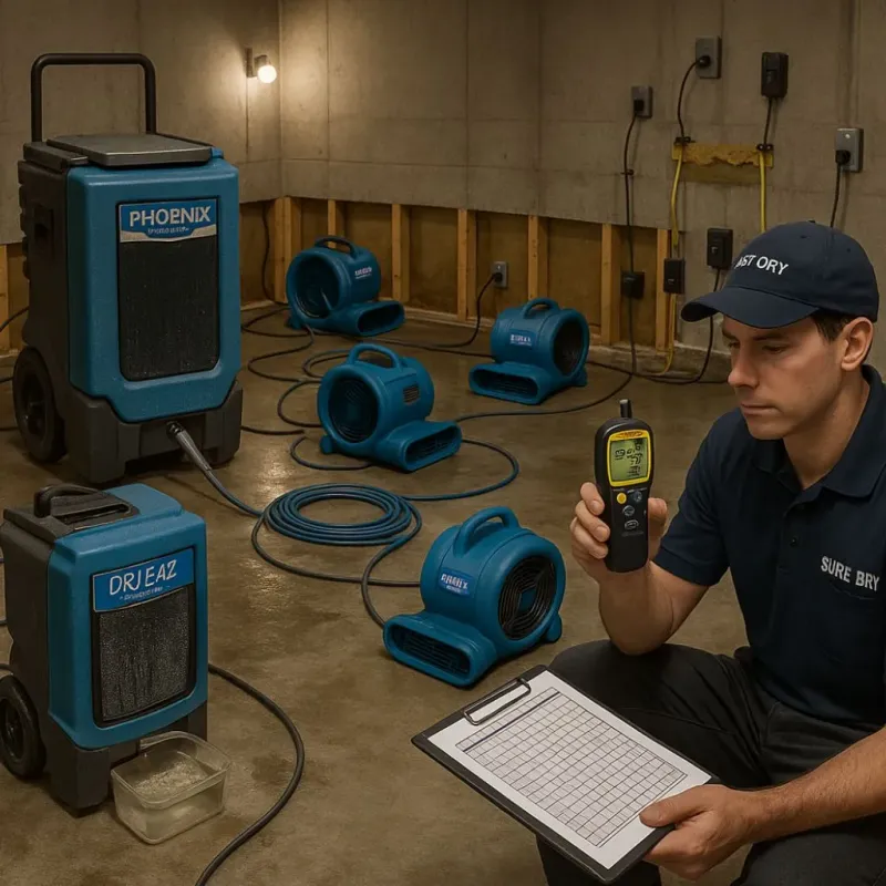 Structural Drying and Dehumidification process in Leisure World, MD